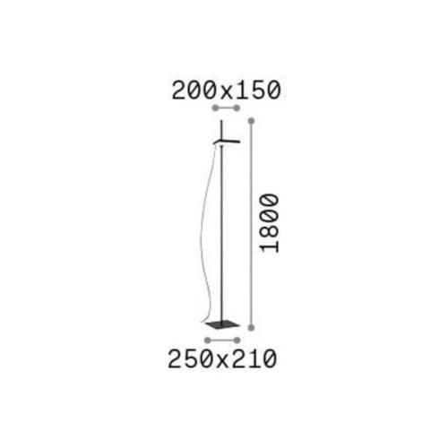 Ideal Lux LED vloerlamp Lift, zwart, metaal, hoogte 180 cm