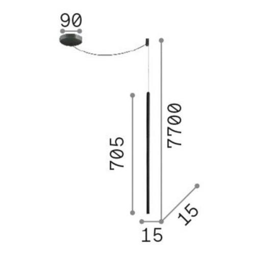 Ideal Lux hanglamp Filo zwart metaal, lange kabel