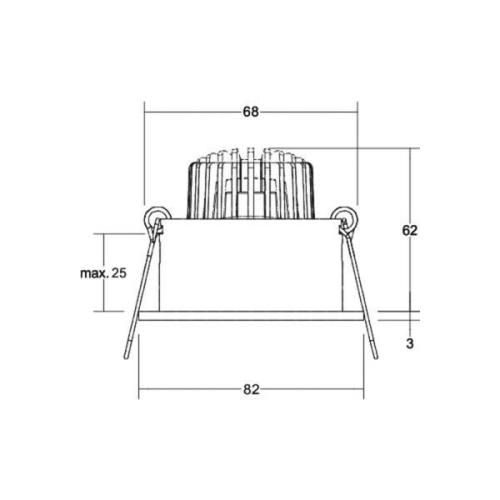 BRUMBERG Tirrel diepe LED inbouwspot aan/uit, 830, rond, wit