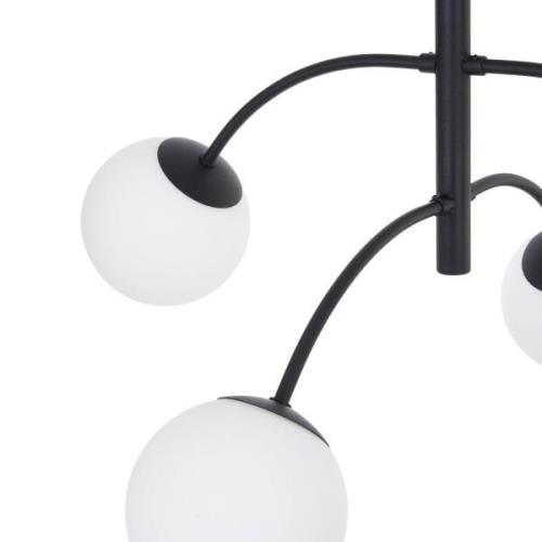 Euluna plafondlamp Karda, zwart, 4-lamps