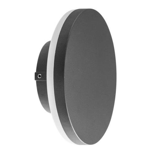 LED buitenwandlamp Bora rond, donkergrijs