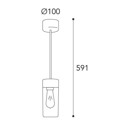 Hanglamp Silindar 3358, messing antiek/helder