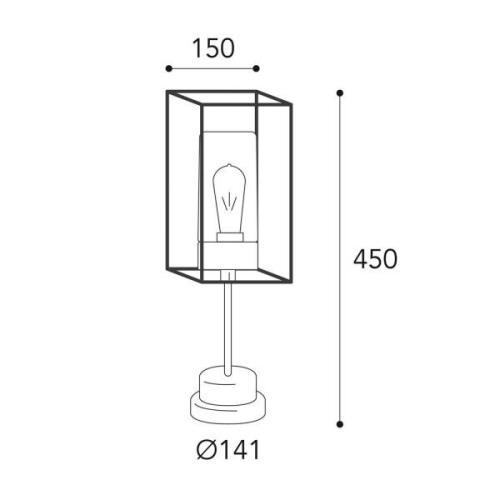 Sokkellamp Cubic³ 3369 messing antiek/opaal