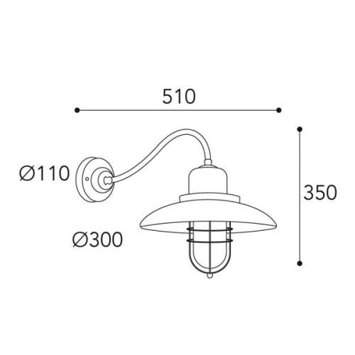 Wandlamp Patio Cage 3300 messing antiek/helder