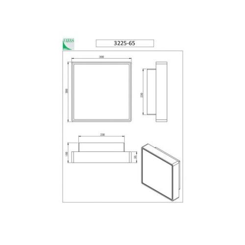 Wandlamp Oban, 30 cm x 30 cm, sensor, 2 x E27, wit, IP65