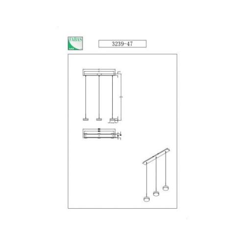 Hanglamp Dunk, messing, 3-lamps, 3.000 K, metaal