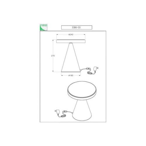 LED tafellamp Neutra, hoogte 27 cm, nikkel, touchdimmer