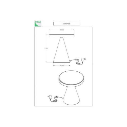 Neutra LED tafellamp, hoogte 27 cm, wit, touchdimmer