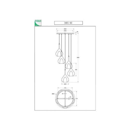 Hanglamp paars, 5-lamps, rookgrijs/amber/helder/groen/blauw