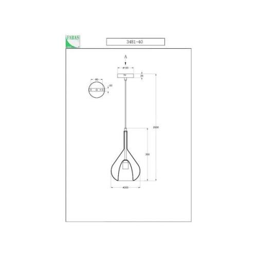 Hanglamp paars, groen, 1-lamp, glas