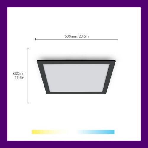 WiZ LED paneel, zwart, 60x60 cm