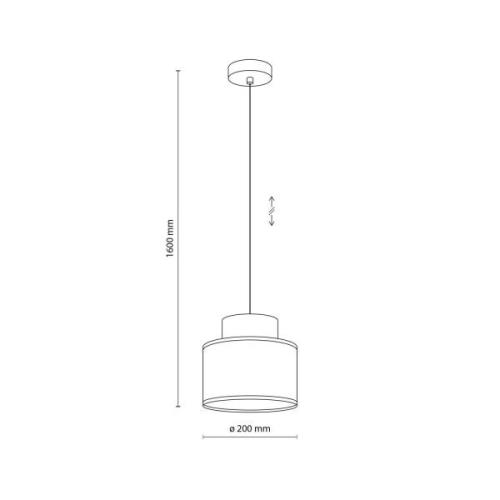 Duo hanglamp, jute kap, roestbruin/natuurbruin, Ø 20 cm