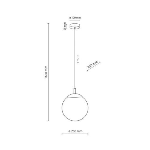 Hanglamp Esme, opaalglas, 1-lamp, Ø 25 cm