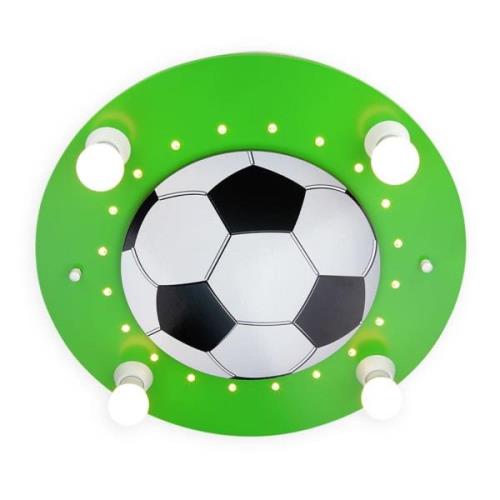 Plafondlamp Voetbal, 4-lamps donkergroen-wit