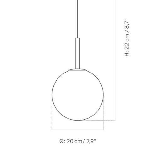 Audo TR Bulb LED hanglamp 1-lamp messing/opaal mat