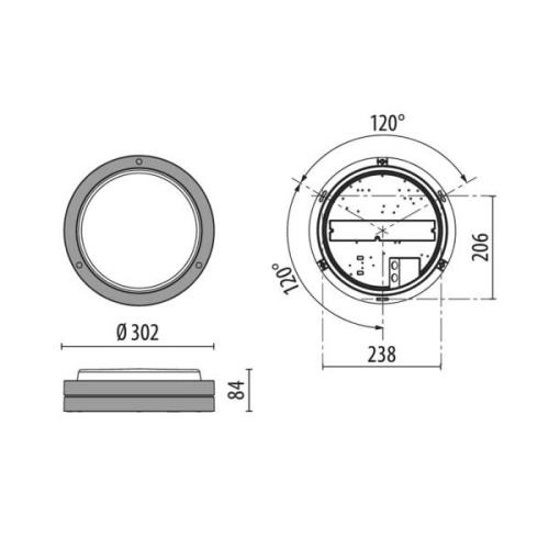 LED wandlamp Bliz Round 30 3.000K grijs dimbaar