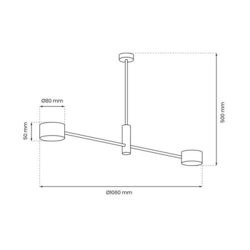 Plafondlamp Cross Gold, 2-lamps