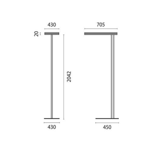 LED vloerlamp SL720SL Tast-Dim 15.500lm grijs