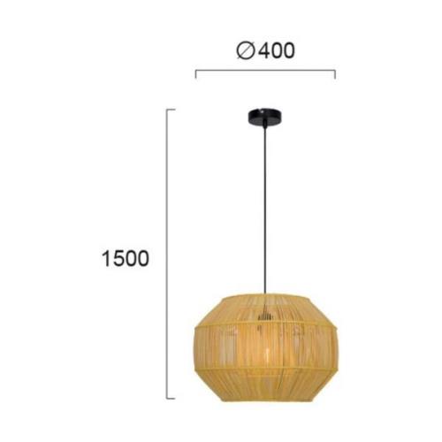 Hanglamp Anteo van rotan, vlak Oval