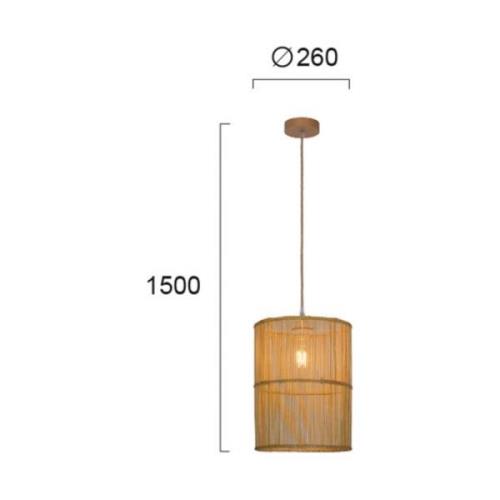 Hanglamp Anteo van rotan, cilindrisch