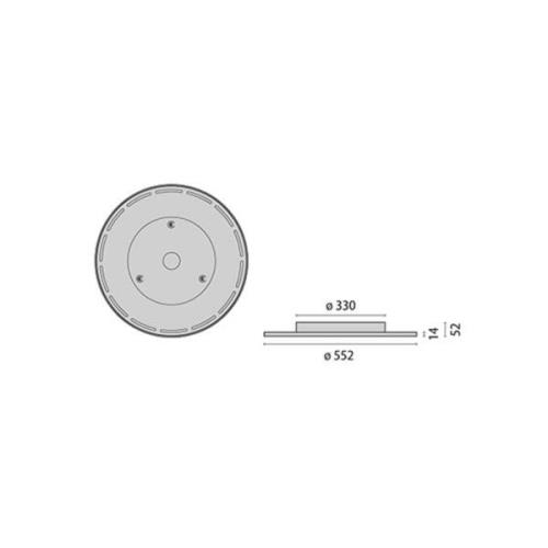 LED plafondlamp FL555AB Ø55cm DALI 6500lm 4000K