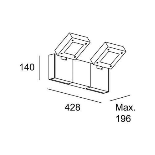 LEDS-C4 Modis buitenwand 2x16.6W CCT antraciet 43cm