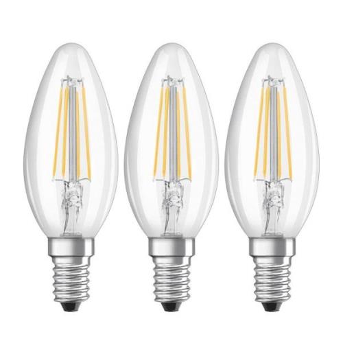 LED kaarslamp E14 4W filament 2.700K 3 per set