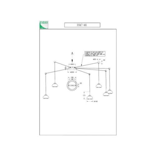 Arabella hanglamp, rookgrijs, 6-lamps, decentraal