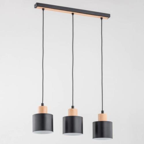 Envostar Ilva hanglamp, 3-lamps, zwart