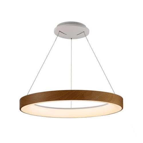 Hanglamp Niseko II, afstandsbediening, Ø 50cm houtkleurig