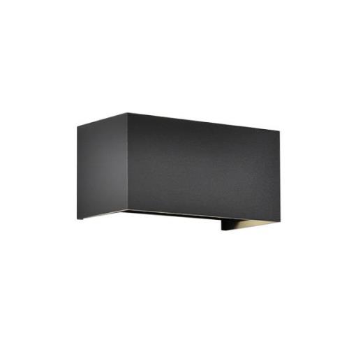 Buitenwandlamp Davos dubbel, zwart, dimbaar, aluminium