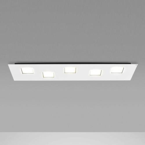 Langwerpige LED plafondlamp Quarter in wit