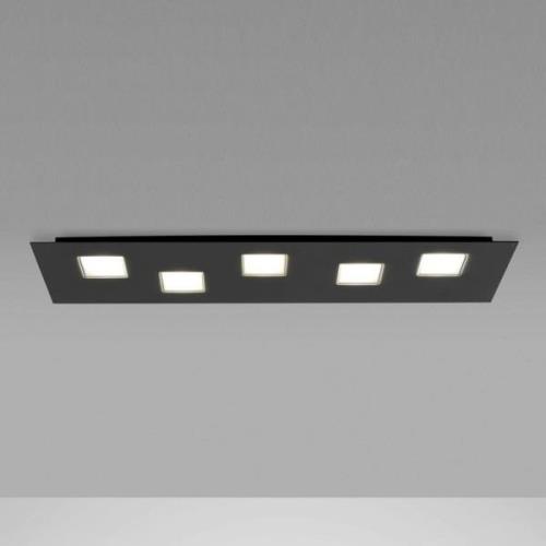 70 cm lange LED plafondlamp Quarter, zwart