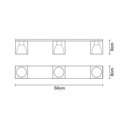 Fabbian Cubetto plafondlamp 3-lamps GU10 zwart