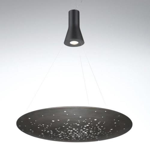 Fabbian Lens LED hanglamp Ø 90 cm gebruineerd