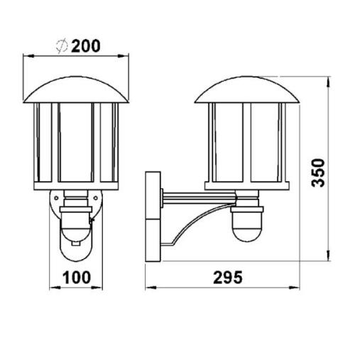 Buitenwandlamp Genefe, met sensor, bruin