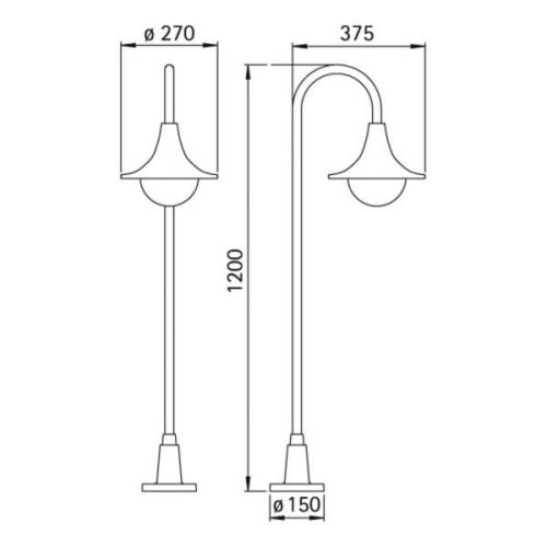 Fraai gevormde tuinpadverlichting 169 W