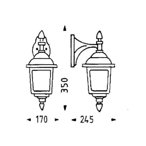 Buitenwandlamp LANDHAUS 719 zwart