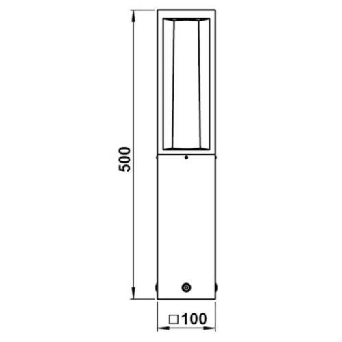 Moderne Alu sokkellamp 936 zwart