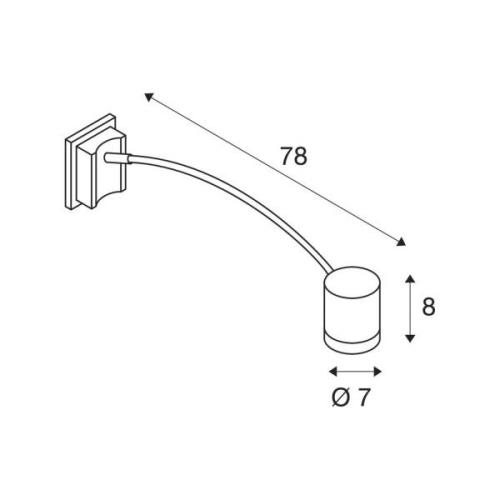 SLV wandlamp Myra Display, antraciet, aluminium, projectie 78 cm