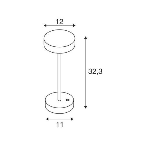 SLV LED oplaadbare lamp Vinolina, roest, CCT, aluminium, hoogte 32,3 c...