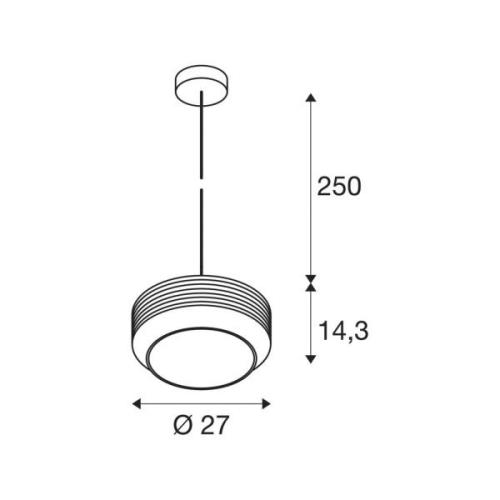 Pantilo Rope 27 hanglamp, zilverkleurig, staal, Ø 27 cm