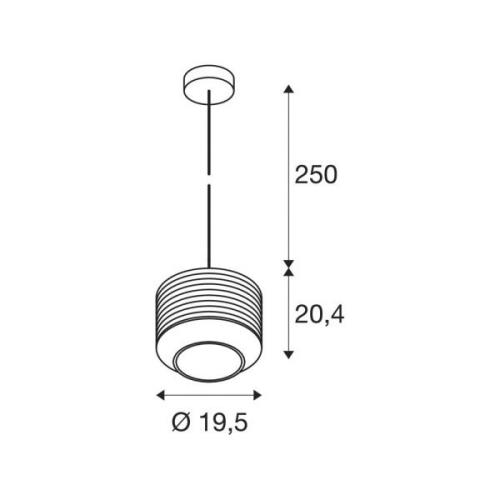 Hanglamp SLV Pantilo Rope 20, zilverkleurig, staal