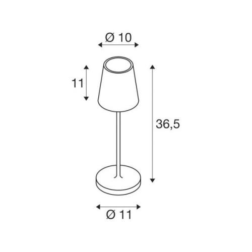 SLV LED oplaadbare lamp Vinolina Two, rood, aluminium, Ø 11 cm, IP65, ...