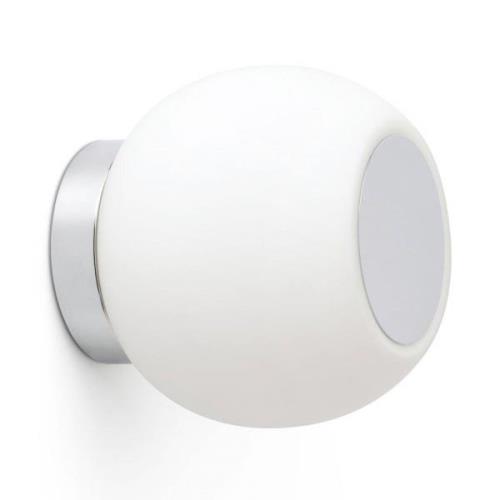 LED wandlamp Moy in chroom met glazen kap