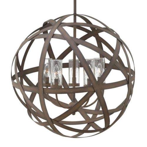 Handgesmede buiten hanglamp Carson, 5-lamps