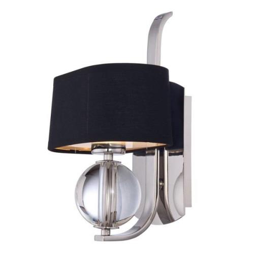 Wandlamp Gotham, stoffen kap, zilver