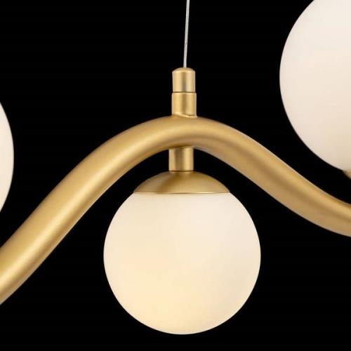 Maytoni Uva hanglamp, 7-lamps, messing/wit