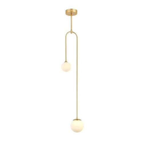 Hanglamp AV-1897-2BSA 2 glasbollen, goud