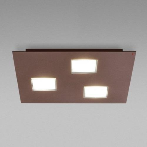 Bruine plafondlamp Quarter met 3 LED's